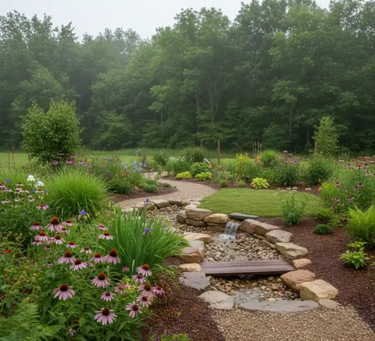 lietaus sodas prie misko